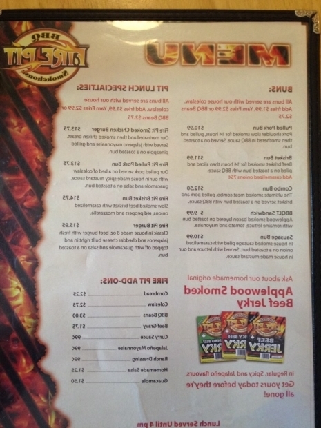 Fire Pit Menu