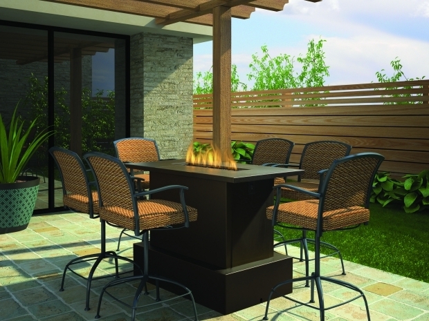 Bar Height Fire Pit Table Set